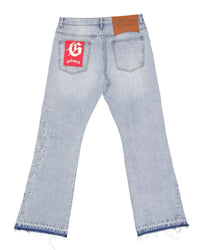 Godspeed OG Logo Flared Denim Stitched Blue