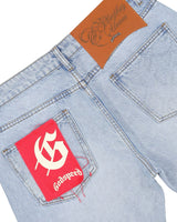 Godspeed OG Logo Flared Denim Stitched Blue