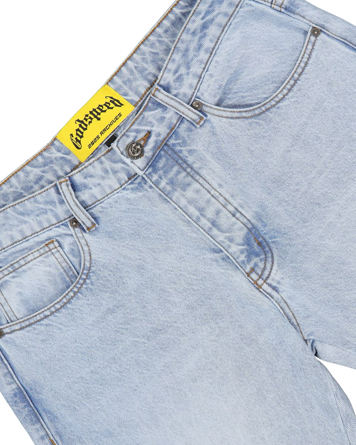 Godspeed OG Logo Flared Denim Stitched Blue