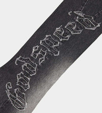 Godspeed OG Logo Flared Denim Stitched Grey Wash