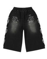 Godspeed OG Logo Noir Studded 3QTR Shorts Black