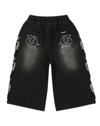 Godspeed OG Logo Noir Studded 3QTR Shorts Black