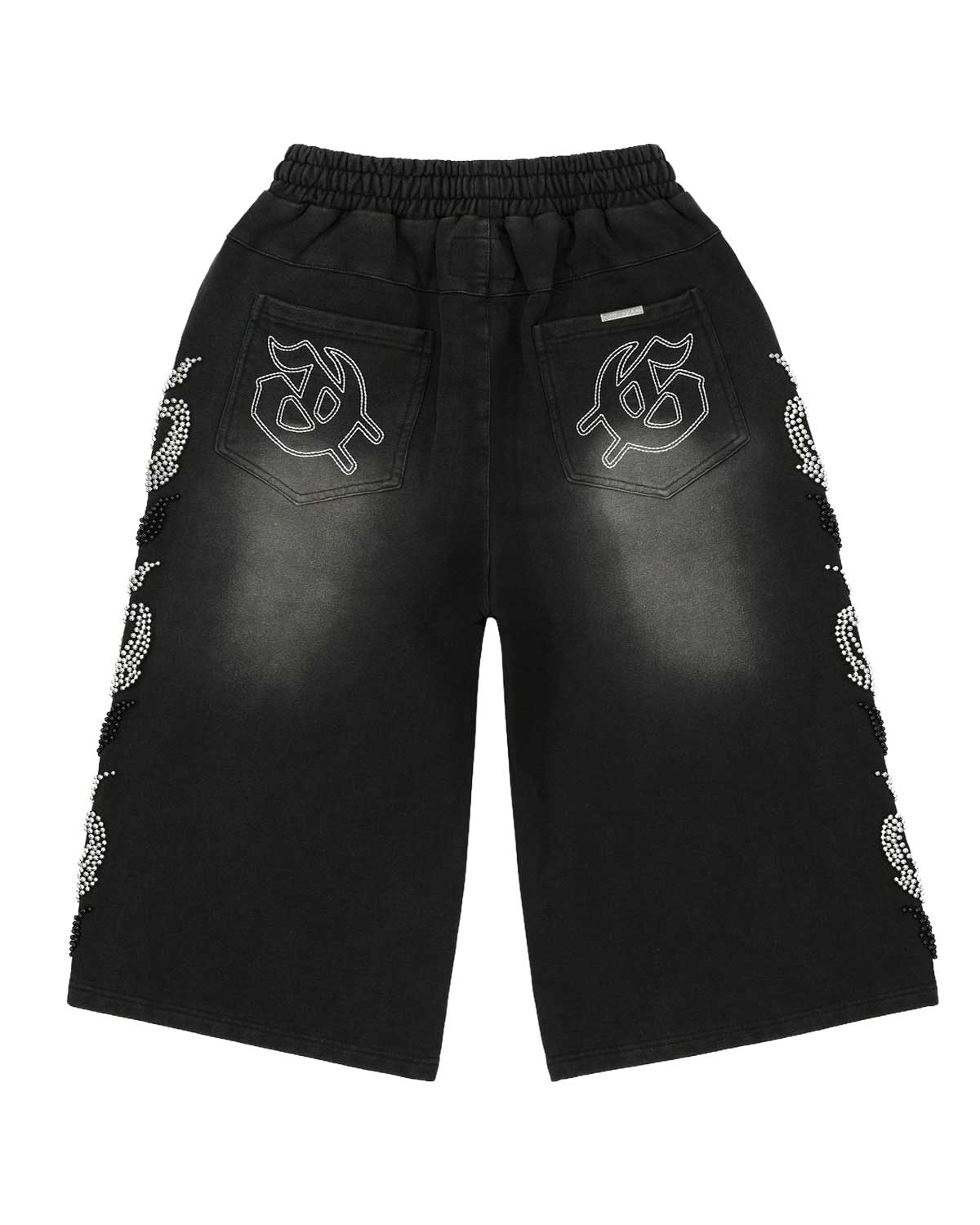 Godspeed OG Logo Noir Studded 3QTR Shorts Black