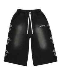 Godspeed OG Logo Noir Studded 3QTR Shorts Black