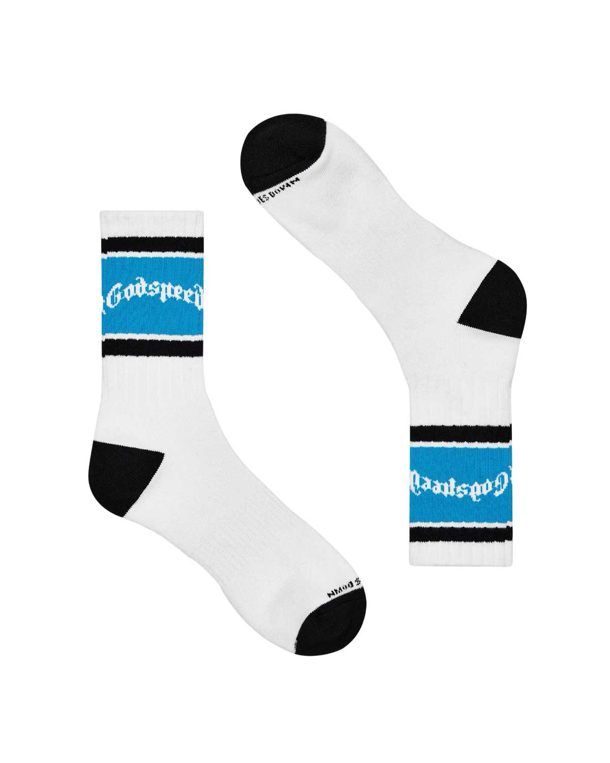 Godspeed OG Logo Striped Socks White/Baby Blue