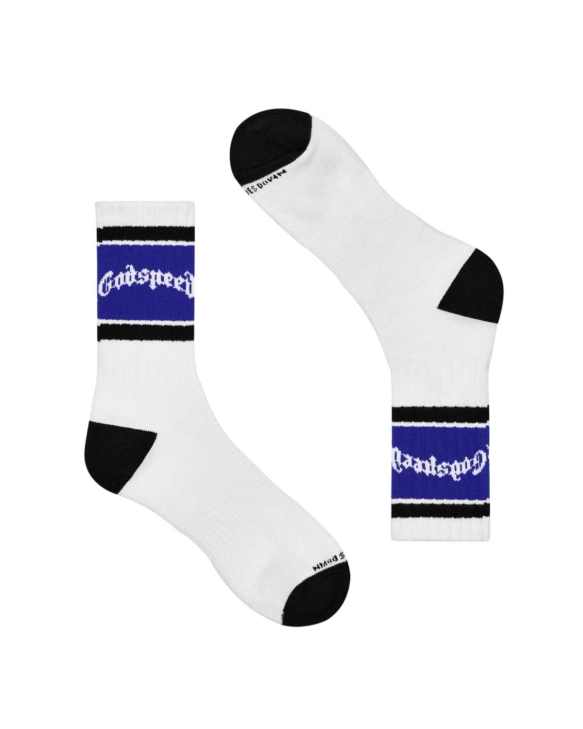 Godspeed OG Logo Striped Socks White/Blue