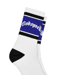 Godspeed OG Logo Striped Socks White/Blue