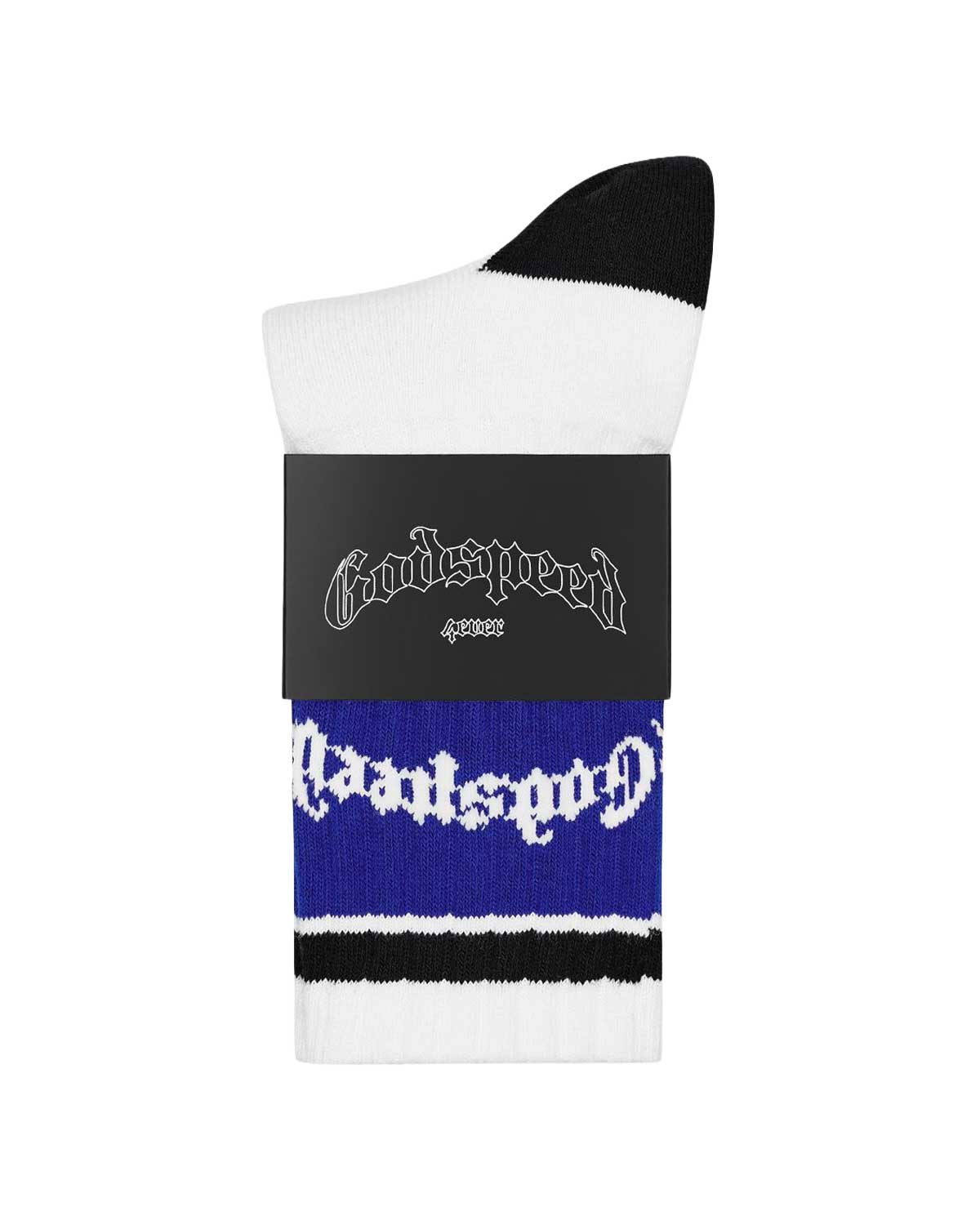 Godspeed OG Logo Striped Socks White/Blue
