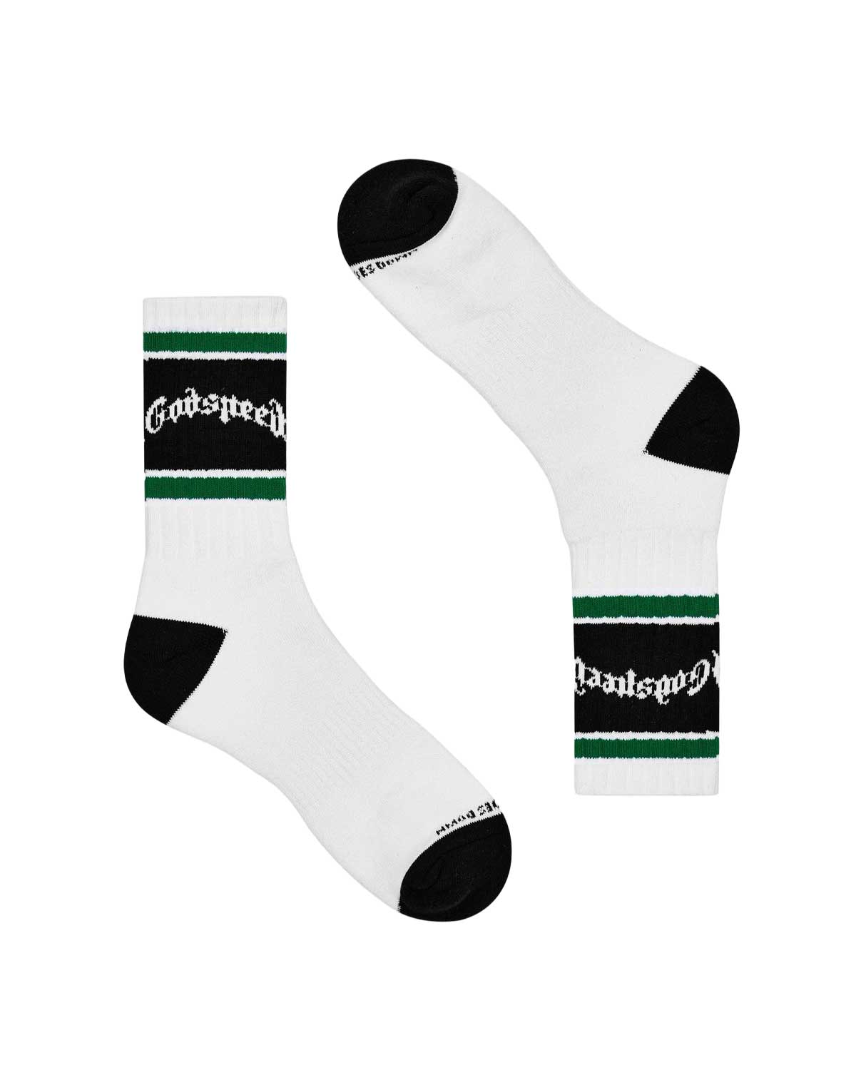 Godspeed OG Logo Striped Socks White/Green