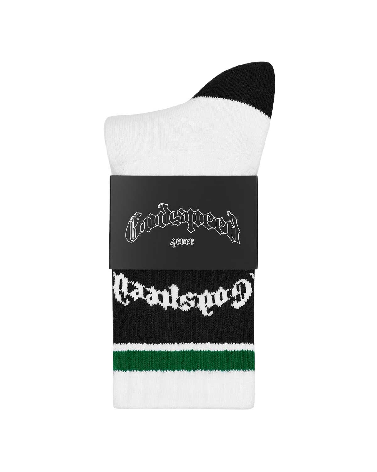 Godspeed OG Logo Striped Socks White/Green