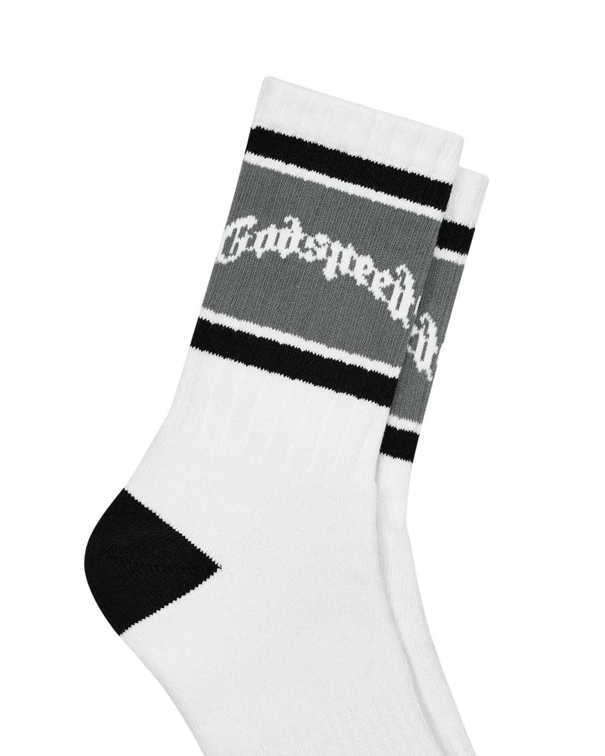 Godspeed OG Logo Striped Socks White/Grey