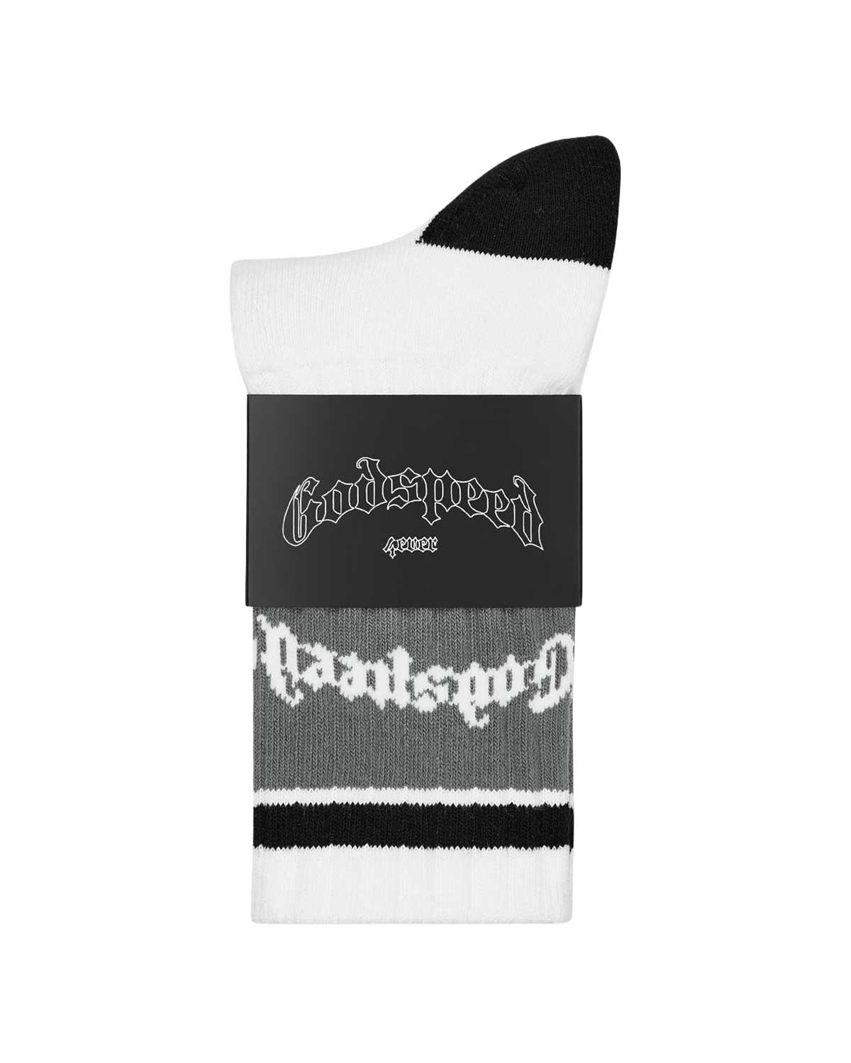 Godspeed OG Logo Striped Socks White/Grey