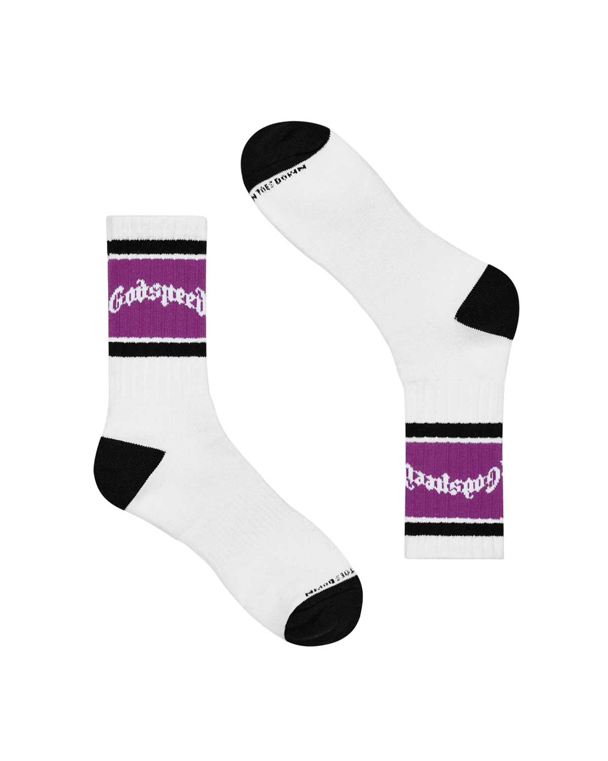 Godspeed OG Logo Striped Socks White/Purple