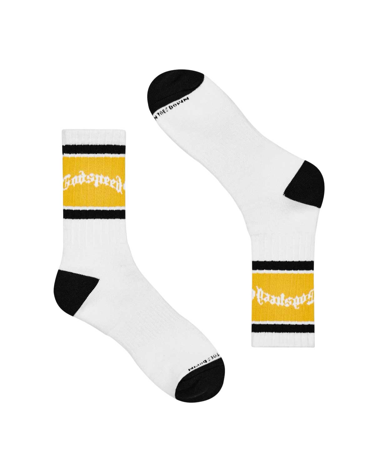 Godspeed OG Logo Striped Socks White/Yellow