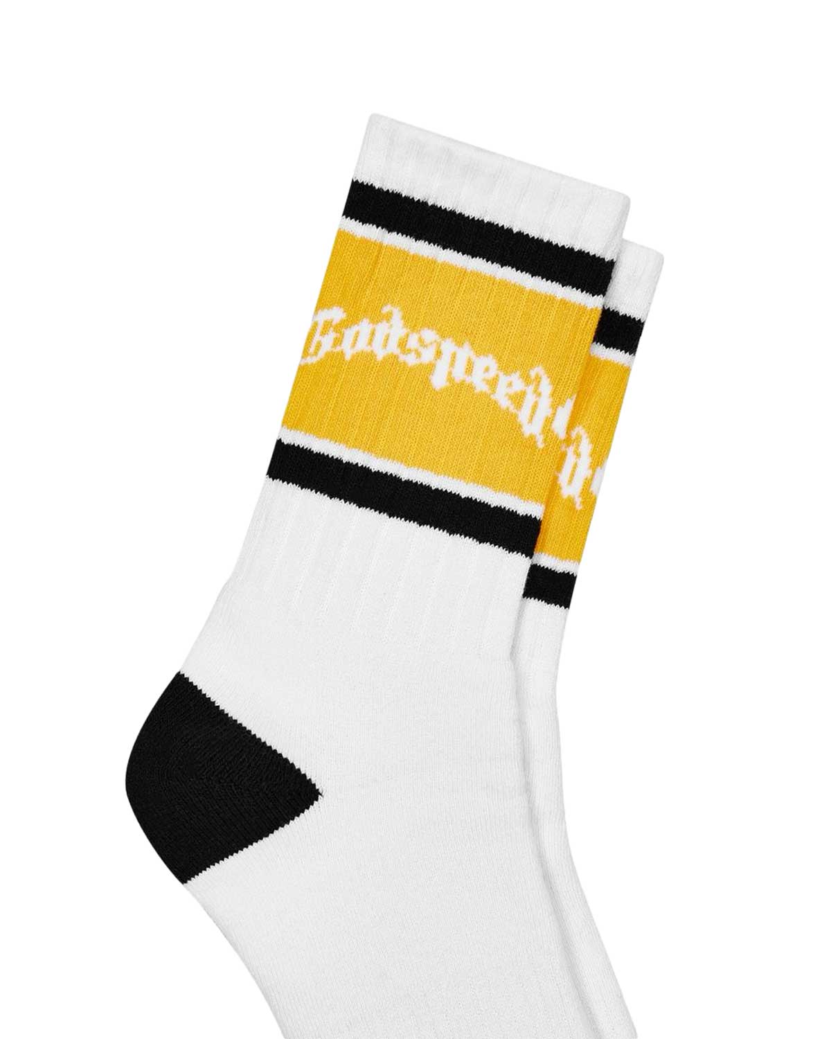 Godspeed OG Logo Striped Socks White/Yellow