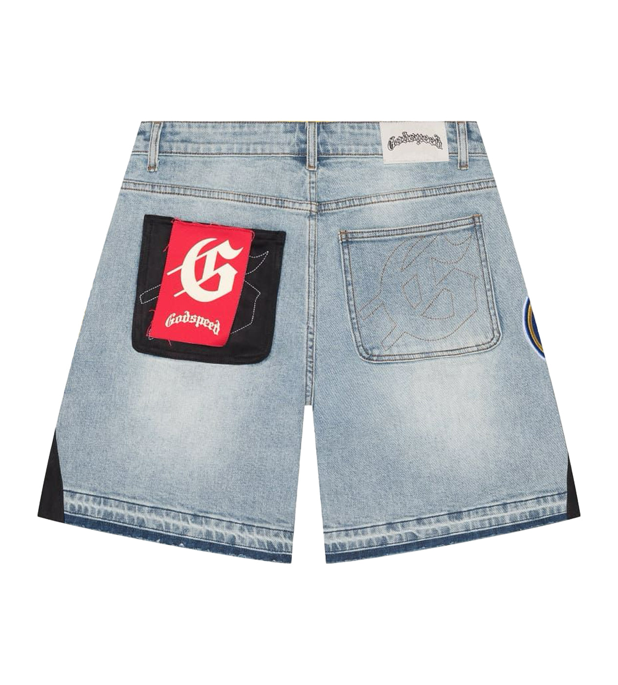 Godspeed Patchwork Denim Shorts V2 Blue