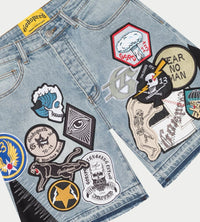 Godspeed Patchwork Denim Shorts V2 Blue