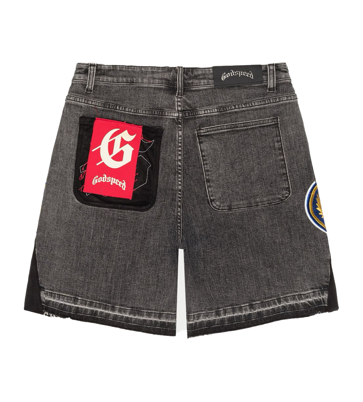 Godspeed Patchwork Denim Shorts V2 Grey
