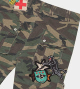 Godspeed Patchwork Flared Cargo Pants Camo