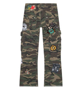 Godspeed Patchwork Flared Cargo Pants Camo