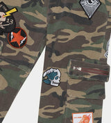 Godspeed Patchwork Flared Cargo Pants Camo