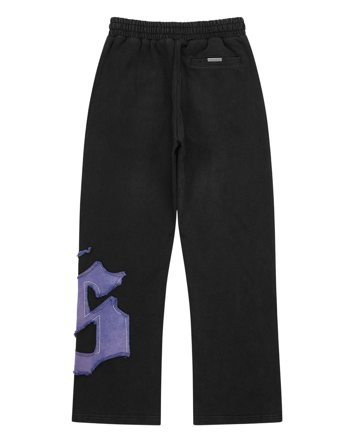 Godspeed Raw Import Sweatsuit black/blue, sweatpants back view with blue-violet graphic on the leg