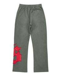 Godspeed Raw Import Sweatsuit grey/red, sweatpants back view with red graphic on the leg
