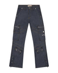 Godspeed Rockstar Flare Cargo Denim Raw Blue
