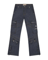 Godspeed Rockstar Flare Cargo Denim Raw Blue