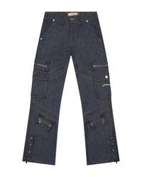 Godspeed Rockstar Flare Cargo Denim Raw Blue