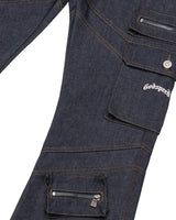 Godspeed Rockstar Flare Cargo Denim Raw Blue