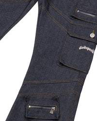Godspeed Rockstar Flare Cargo Denim Raw Blue