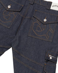 Godspeed Rockstar Flare Cargo Denim Raw Blue