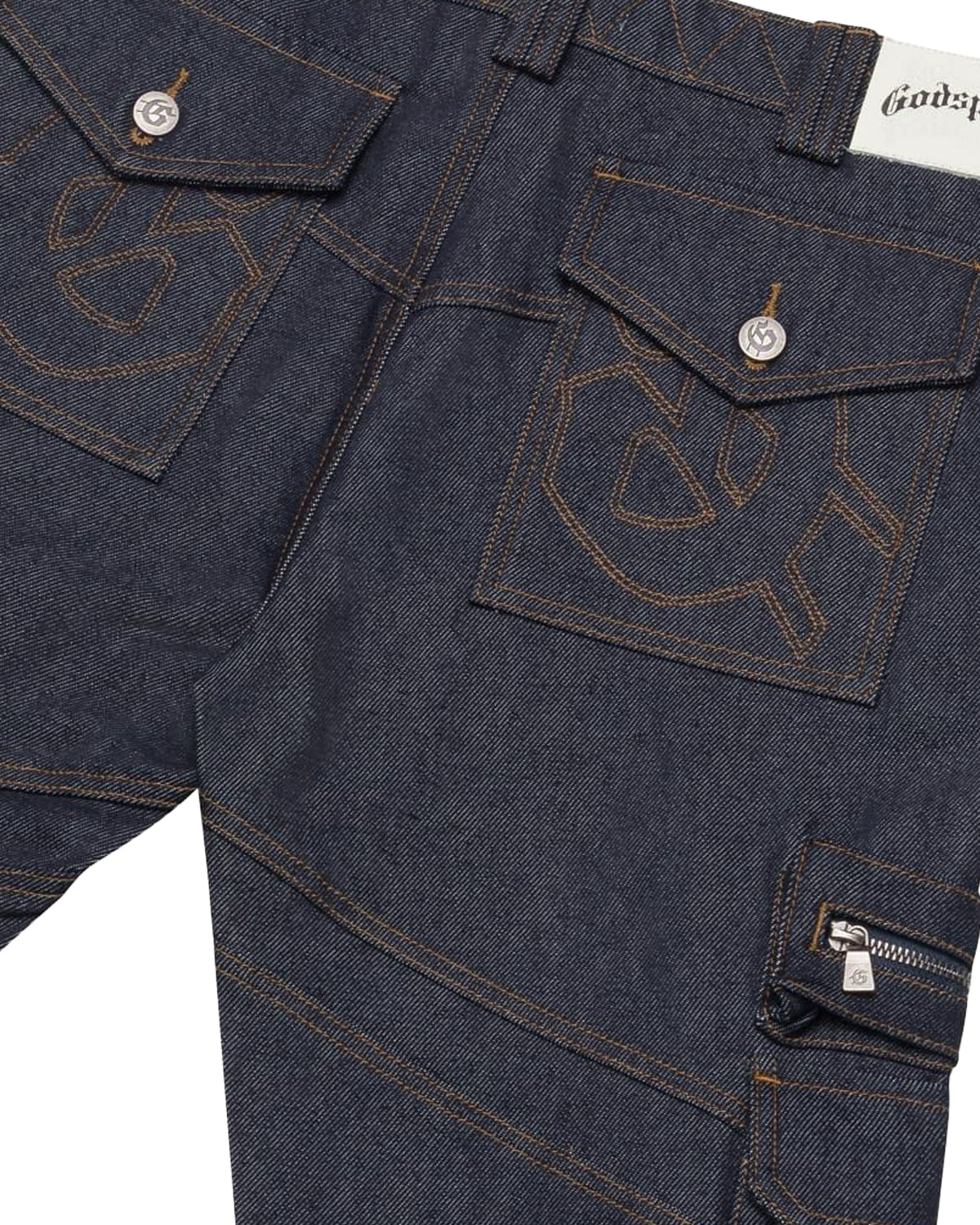 Godspeed Rockstar Flare Cargo Denim Raw Blue