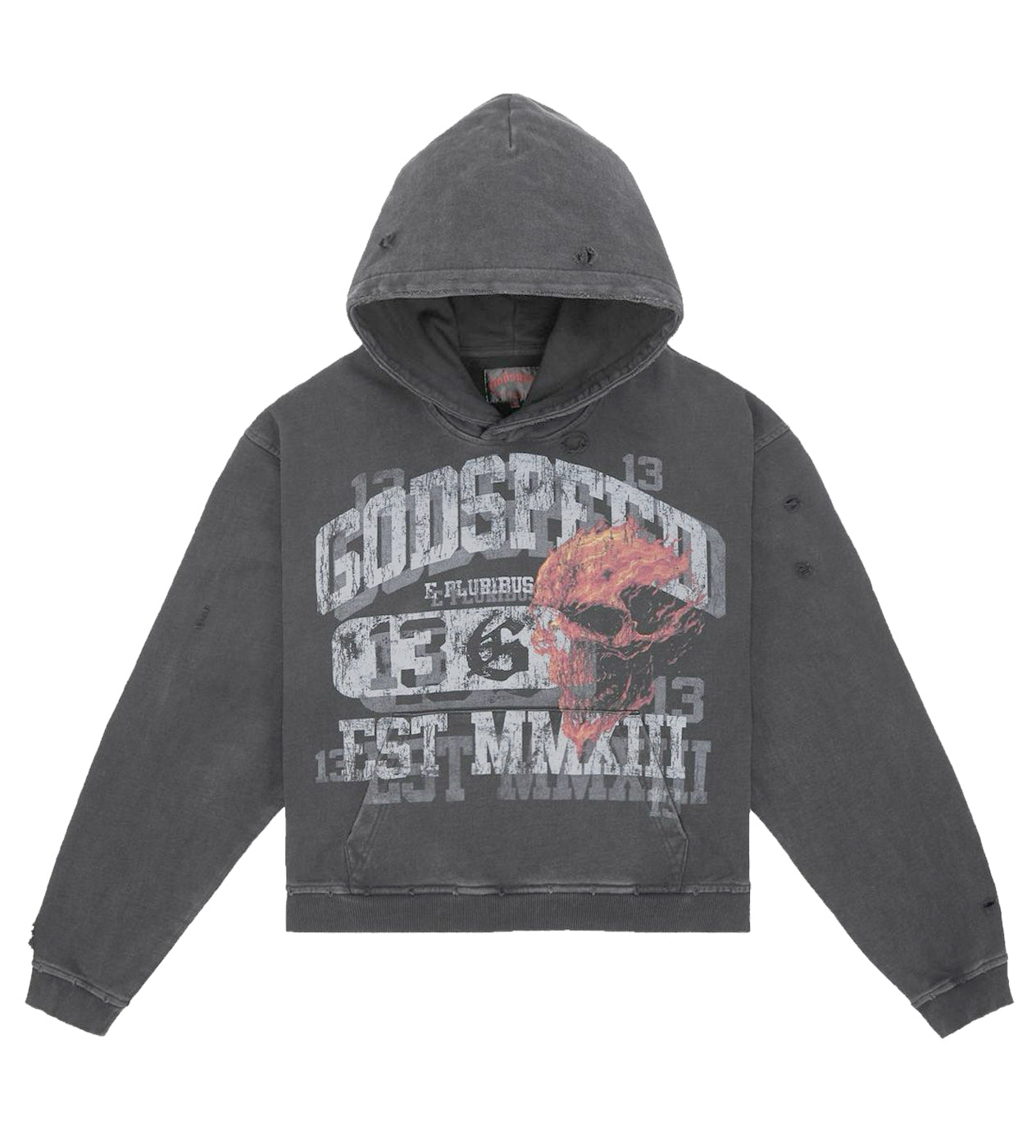 Godspeed Seeing Double Hoodie Washed Grey