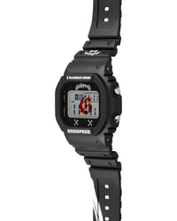 Godspeed Skele Chrono black, case back detail with Godspeed G logo