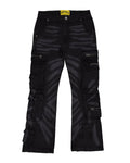 Godspeed Skidrow Flared Cargo Denim Pants Black