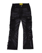 Godspeed Skidrow Flared Cargo Denim Pants Black