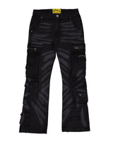 Godspeed Skidrow Flared Cargo Denim Pants Black