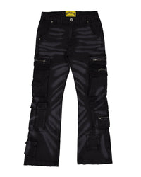 Godspeed Skidrow Flared Cargo Denim Pants Black