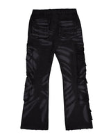 Godspeed Skidrow Flared Cargo Denim Pants Black