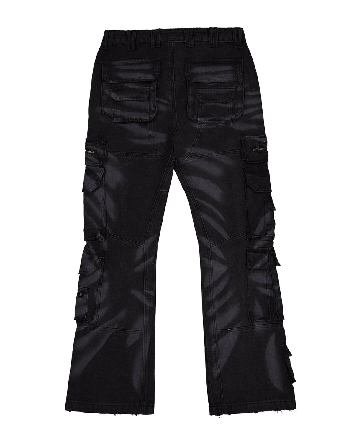 Godspeed Skidrow Flared Cargo Denim Pants Black