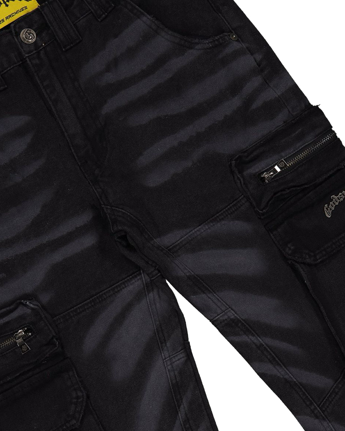 Godspeed Skidrow Flared Cargo Denim Pants Black