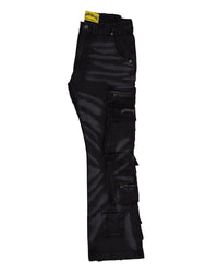 Godspeed Skidrow Flared Cargo Denim Pants Black