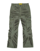 Godspeed Skidrow Flared Cargo Denim Pants Sage