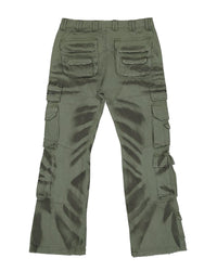 Godspeed Skidrow Flared Cargo Denim Pants Sage