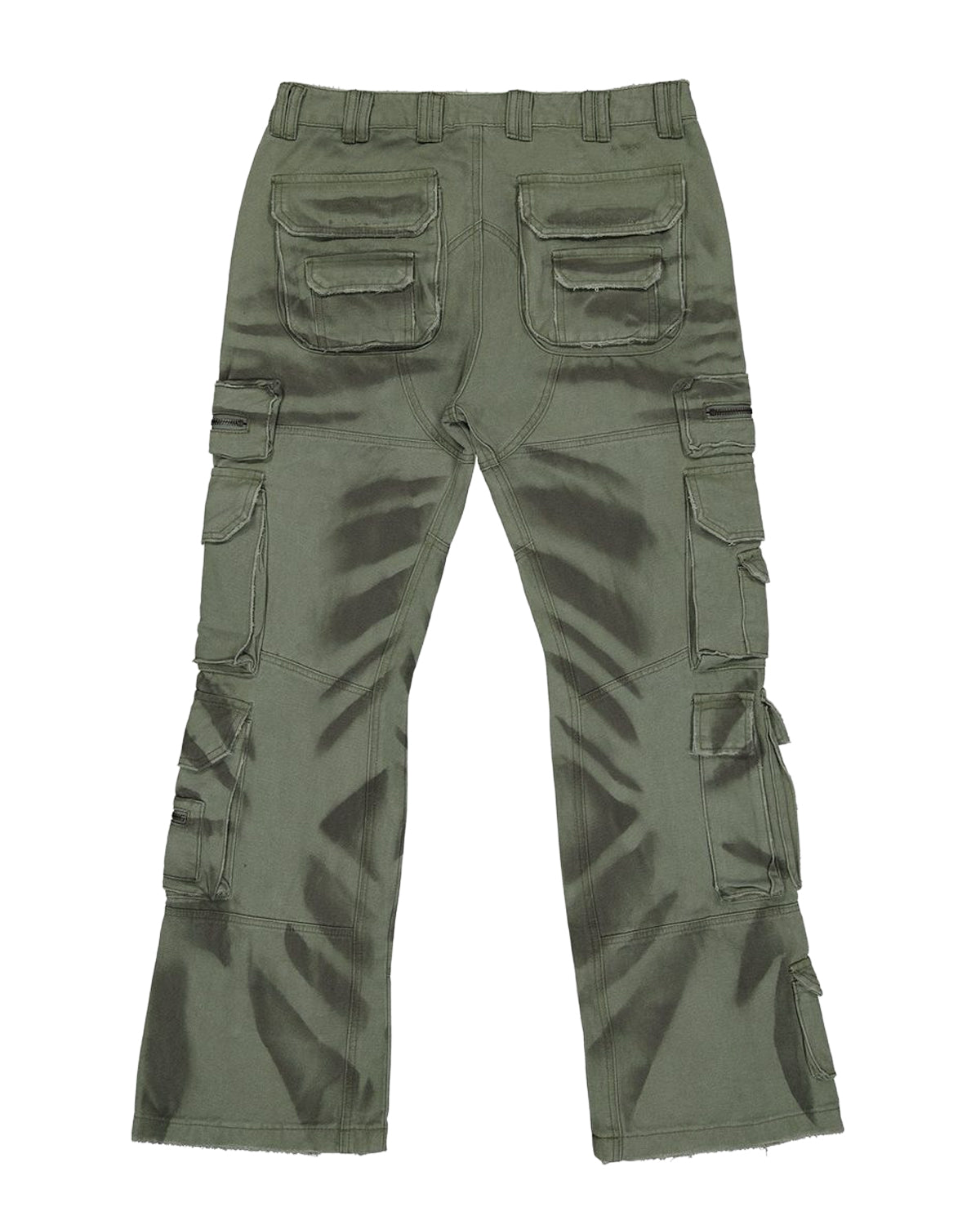 Godspeed Skidrow Flared Cargo Denim Pants Sage