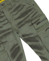 Godspeed Skidrow Flared Cargo Denim Pants Sage