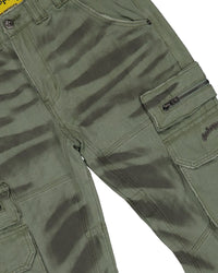 Godspeed Skidrow Flared Cargo Denim Pants Sage