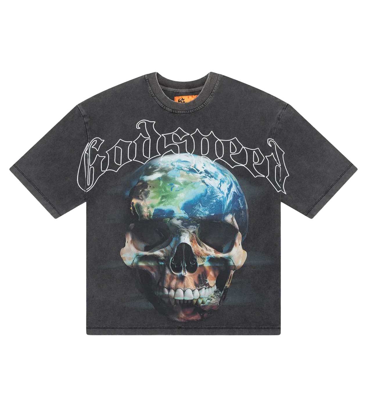 Godspeed Sklobe Tee Black Wash front view